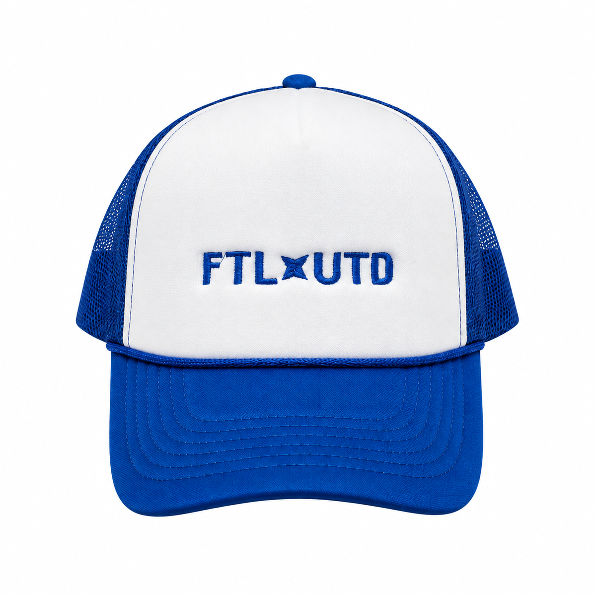 White/Blue Trucker - FTLUTD Text