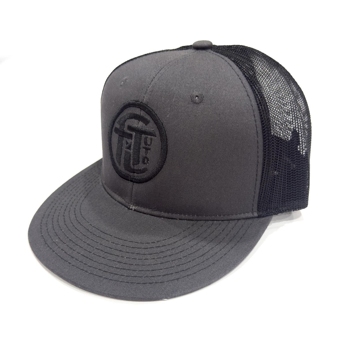Grey/Black Flat Bill - Badge
